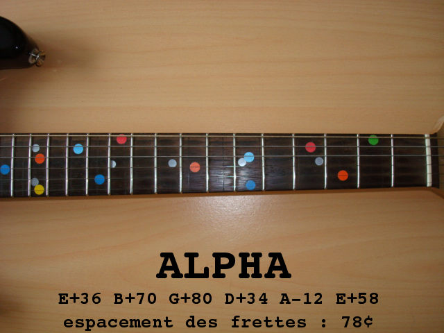 ALPHA scale de Wendy CARLOS: frettes tous les 78 � (guitare �lectrique)