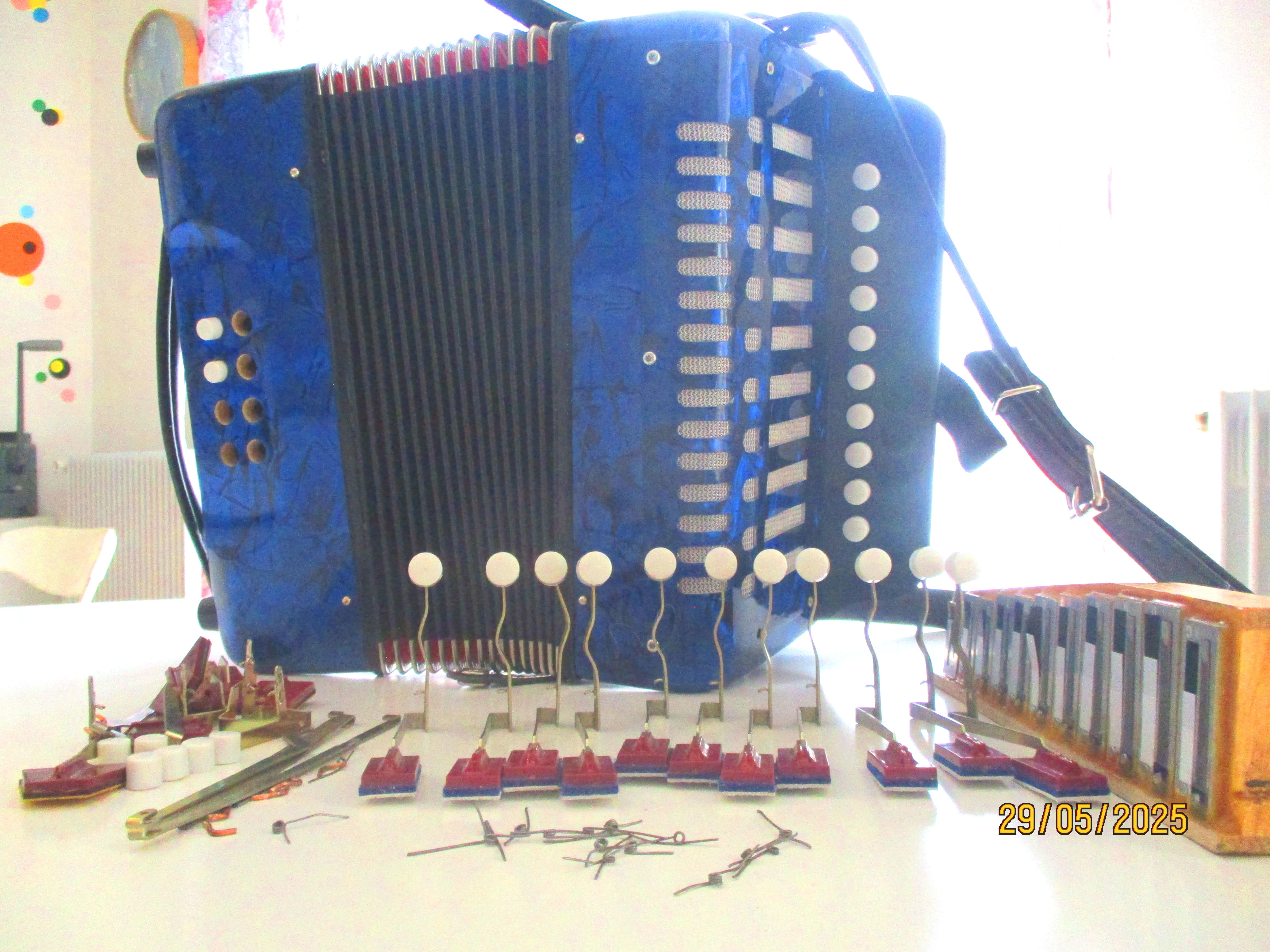 Accordéon diatonique avec la rangée de Sol enlevée
